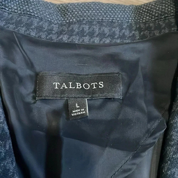 Talbots Blazer Black & Gray Houndstooth Cotton blend Womens size L Classic - Picture 3 of 13